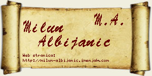 Milun Albijanić vizit kartica